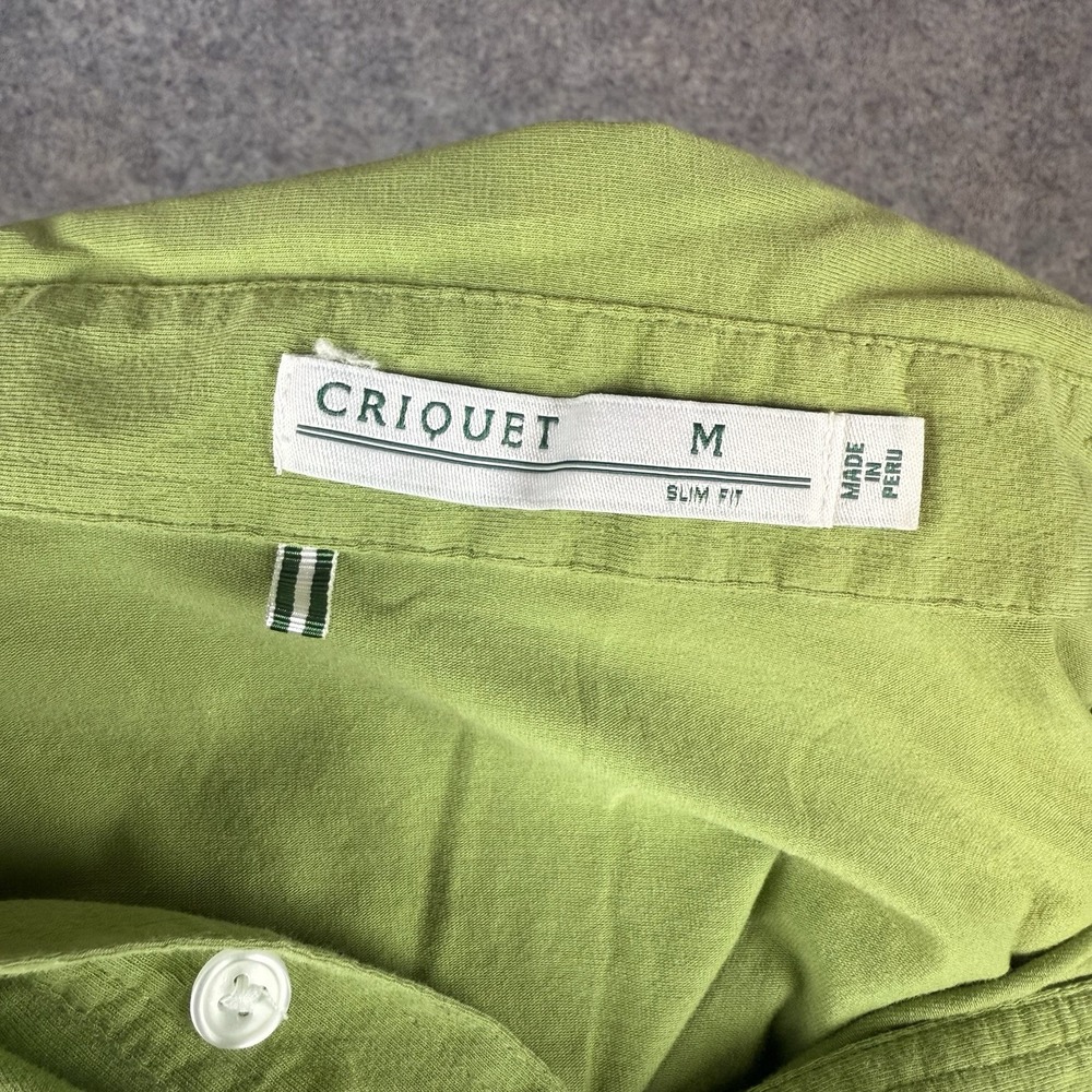 Criquet Polo Shirt Mens Medium Green Golf Performance Pima Cotton Stretch - Picture 4 of 8